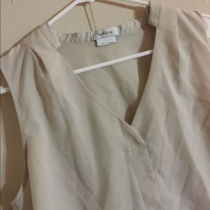 Beige Sleeveless Van Heusen Blouse